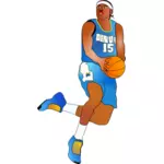 ベクトル画像のスコアのアフリカ系アメリカ人のバスケット ボール選手