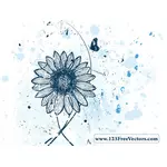 Watercolor background with flower