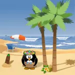 Pingouin sur illustration de vecteur vacances été