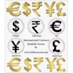 Símbolos de monedas internacionales