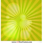 Green and yellow radial rays