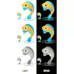Vektor-Cliparts von Cartoon Fisch Zeichen