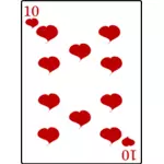 עשר של קלף משחק לבבות וקטור אוסף