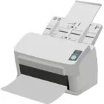 Photorealistic scanner and printer machine vector drawing