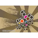 Retro background with colorful circles