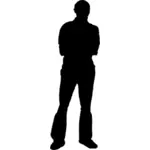 Homem em pé silhueta vector clip-art