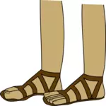 הרגליים בתמונה וקטורית סנדלים