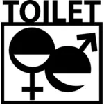 Vector graphics of unisex toilet door sign