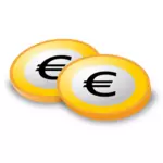 यूरो लोगो के साथ सिक्के के वेक्टर छवि