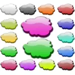 مجموعة من فقاعات الكلام الملونة لامعة الرسومات المتجهة