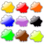 Värikkäät pilvet määrittävät vektorikuvan
