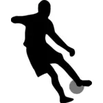 Soccer player dribbling silhouette vector graphics