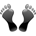 Глянцевые черные ноги отпечаток векторные иллюстрации