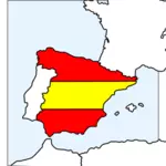 Karte von Spanien-Vektor-ClipArt