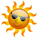 Musim panas tersenyum gambar vektor matahari