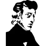 Fryderyk Chopin portret vector illustration