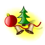 Christmas bells and balls vector