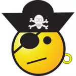Vector images clipart de smiley pirate avec un chapeau