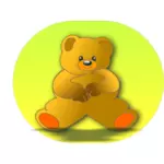 Gambar dari boneka beruang di lingkaran hijau vektor