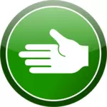 Green hand icon vector clip art