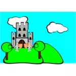 Cartoon castle with guards