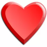 Gambar vektor ikon hati merah tebal