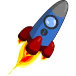 Rachete albastru şi roşu cu motoarele aprinse grafică vectorială