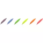 Vector tekening van zes kleuren veer selectie