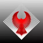 Stilisierte rote Vogel-Vektor-illustration