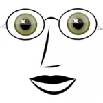 Graphiques vectoriels de visage de femme avec des lunettes