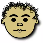 Grafika wektorowa kręcone włosy dziecko avatar