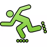 Vektor seni klip pictogram untuk pria rollerblading