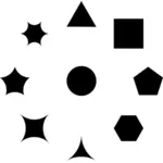 Výběr z 9 geometrické tvary vektorové kreslení