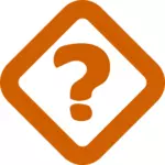 Immagine di vettore di arancia punto interrogativo segno in un quadrato ruotato