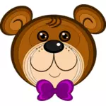 Vektor-Illustration der Teddybär mit lila Schleife