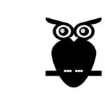 Vector illustration of black owl