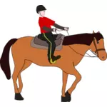 Image vectorielle de femme à cheval