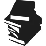 Monochrome icon of stacked books