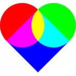 Vector de la imagen de corazón multicolor