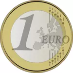 Één Euro munt vector