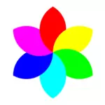 Flower-like colorful shape vector drawing