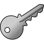 ClipArt vettoriali della chiave della porta di metallo grigio sfumato