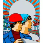 Sovětský plakát vektorový obrázek