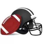 Helm en bal voor American football vector illustraties