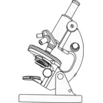 Laboratory microscope line art vector illustration