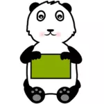 Panda segurando um sinal vector clipart