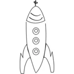 Line art rocket vector drawing