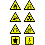 Hazard warning signs vector image