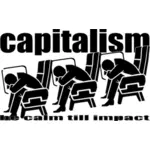 Vektor-Illustration des Kapitalismus sein ruhig bis Auswirkungen Zeichen