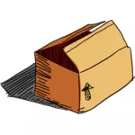 Dibujo de mano alzada vectorial cartón caja